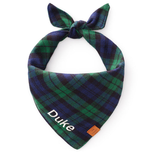 Black Watch Plaid Flannel Dog Bandana from The Foggy Dog