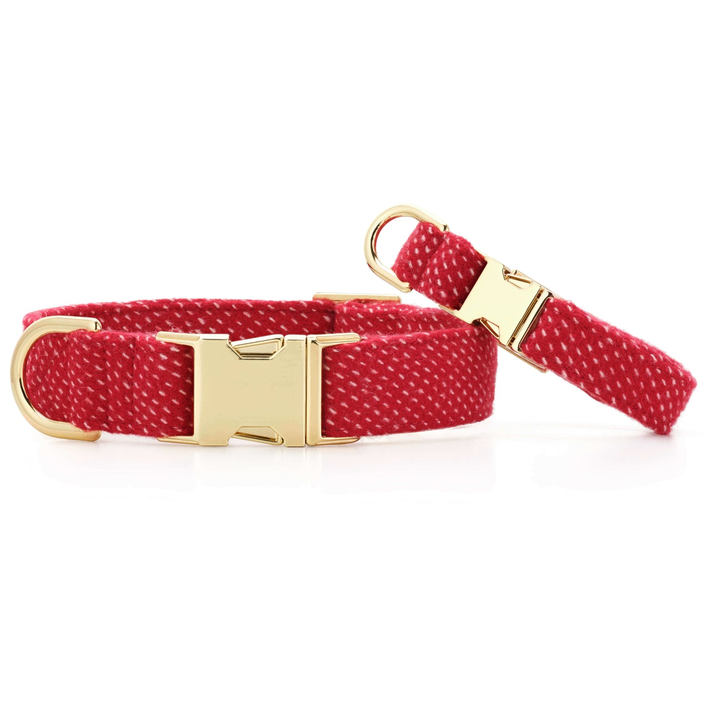 Berry Stitch Flannel Dog Collar