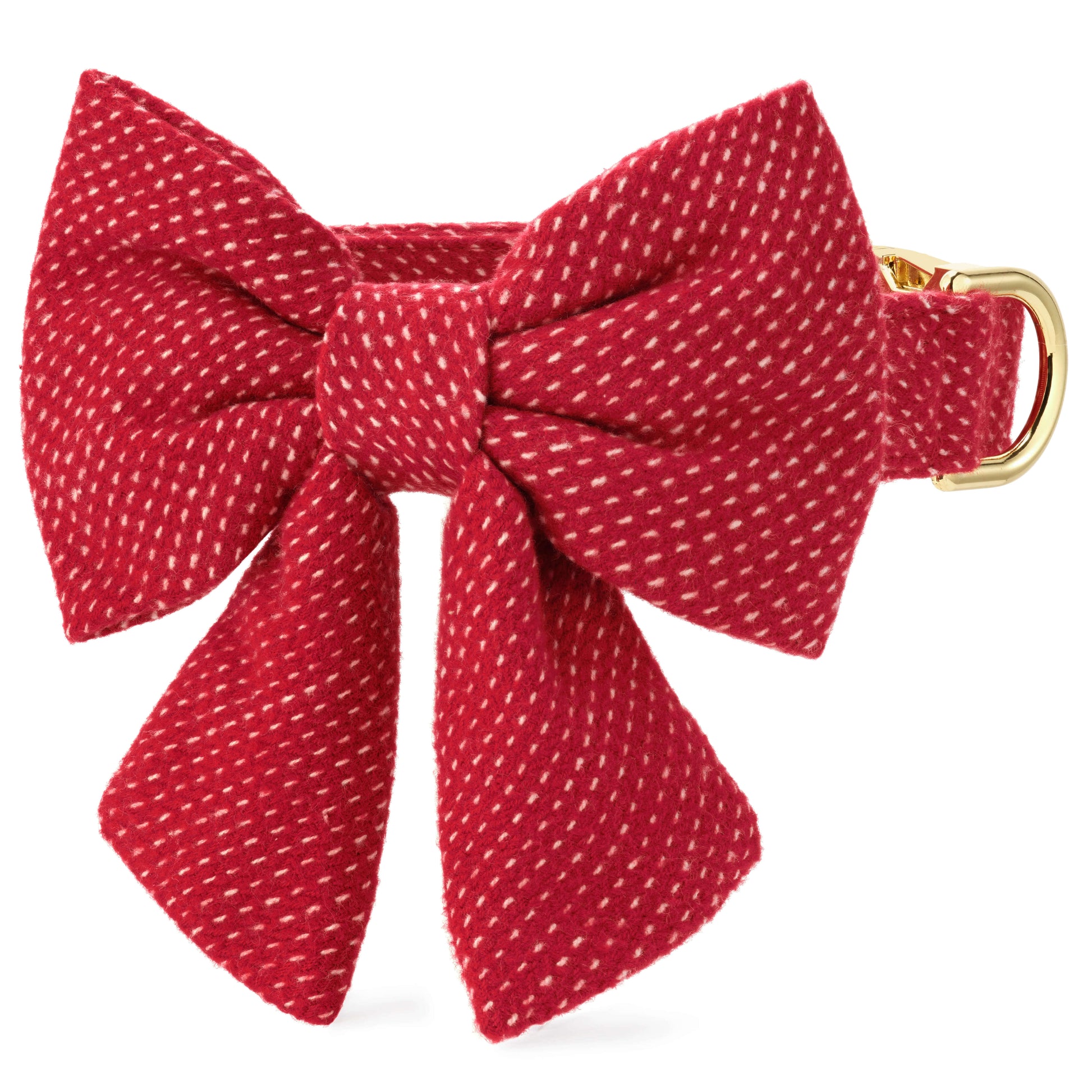 Berry Stitch Flannel Lady Bow Collar from The Foggy Dog