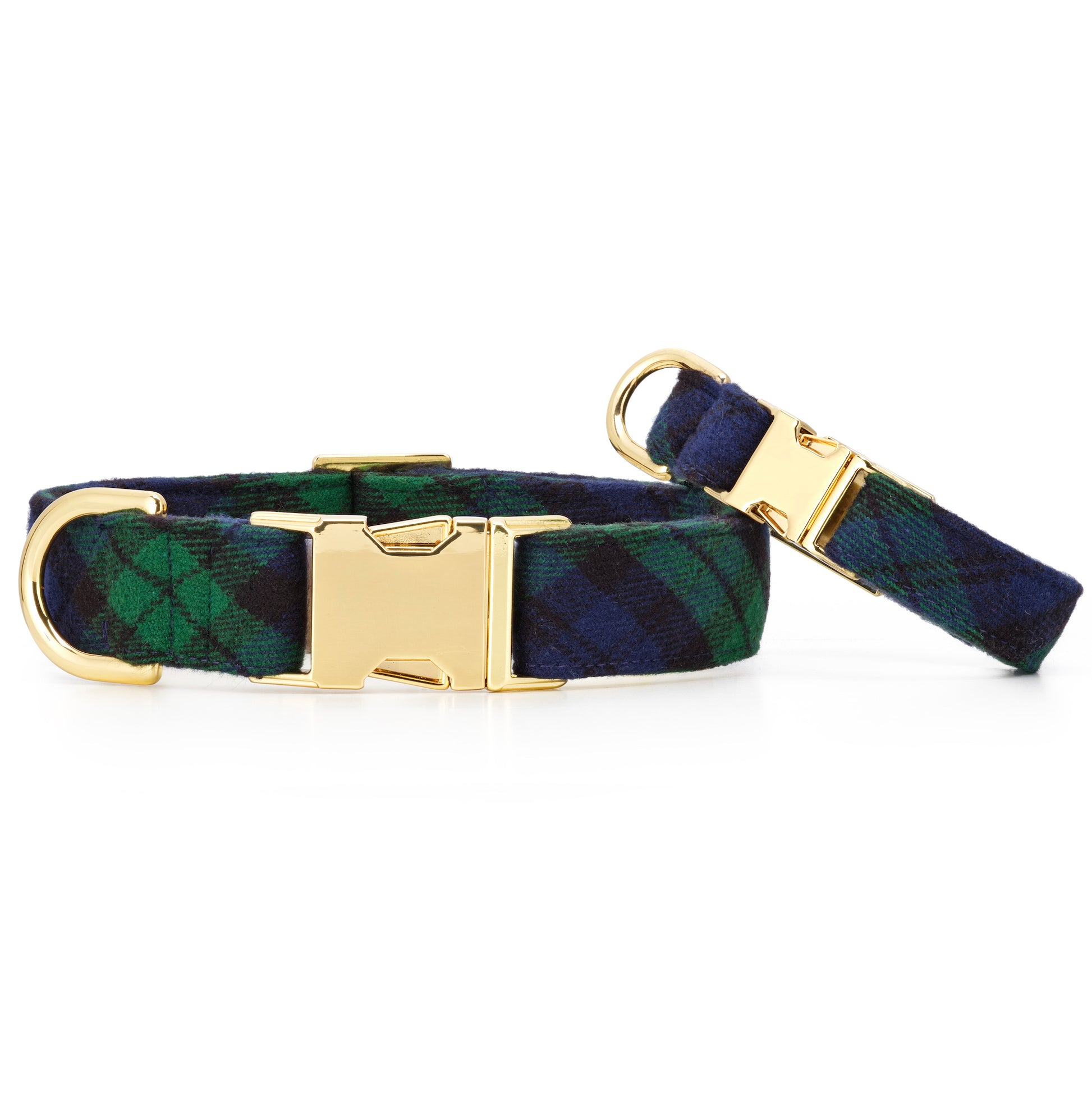 Black Watch Plaid Flannel Dog Collar from The Foggy Dog