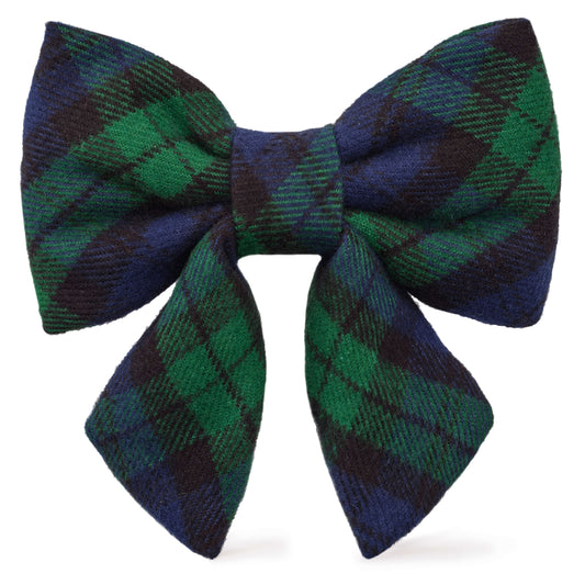 Black Watch Plaid Flannel Lady Dog Bow from The Foggy Dog