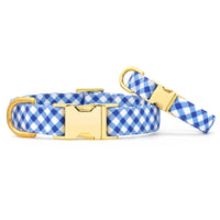 Blue Gingham Dog Collar from The Foggy Dog