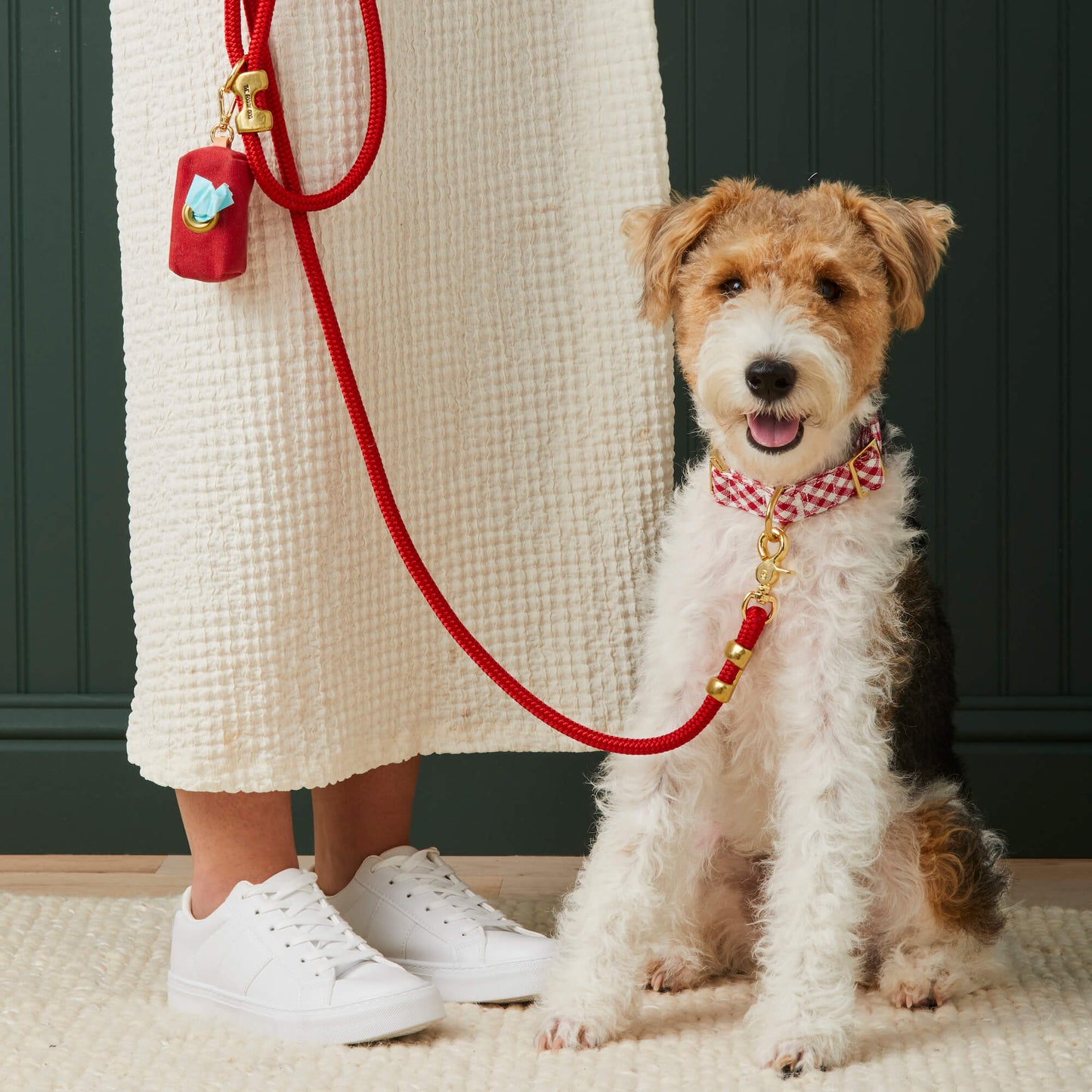 Ruby Waxed Canvas Waste Bag Dispenser from The Foggy Dog