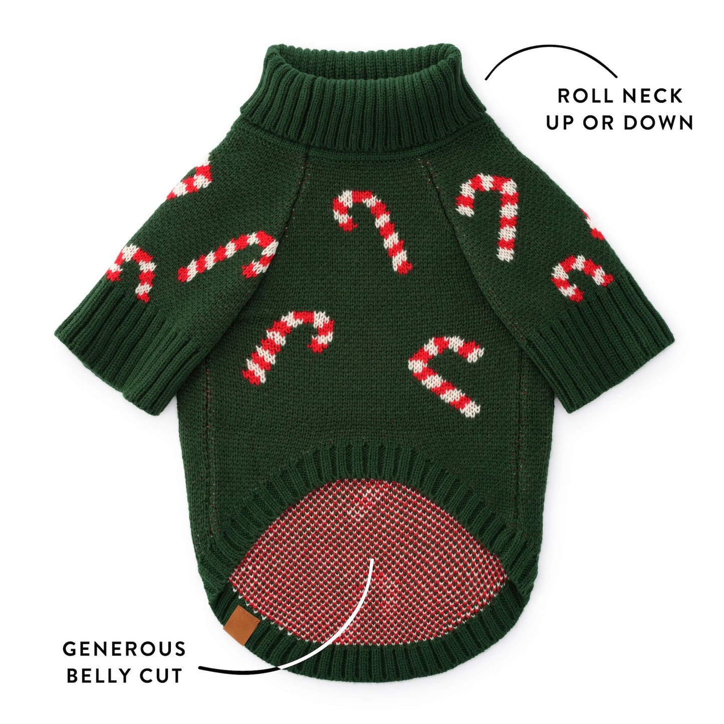 Candy Canes Dog Sweater from The Foggy Dog