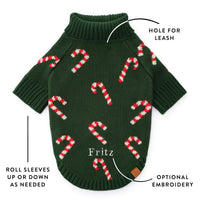 Candy Canes Dog Sweater from The Foggy Dog