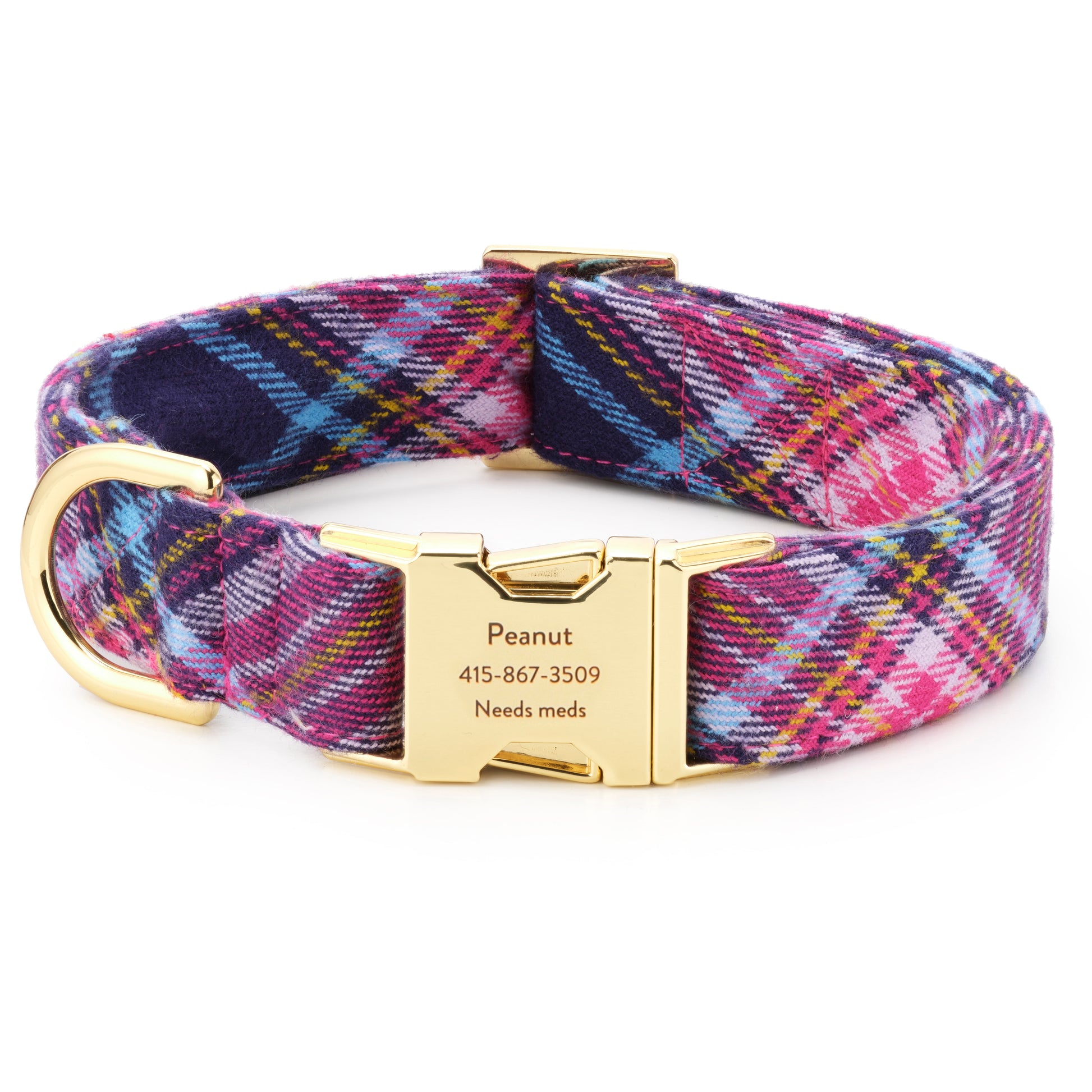 Camilla Plaid Flannel Dog Collar from The Foggy Dog