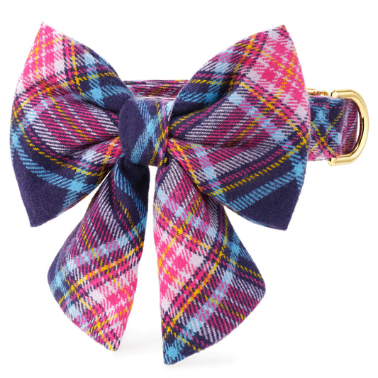 Camilla Plaid Flannel Lady Bow Collar from The Foggy Dog