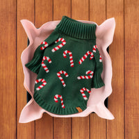 Candy Canes Dog Sweater from The Foggy Dog