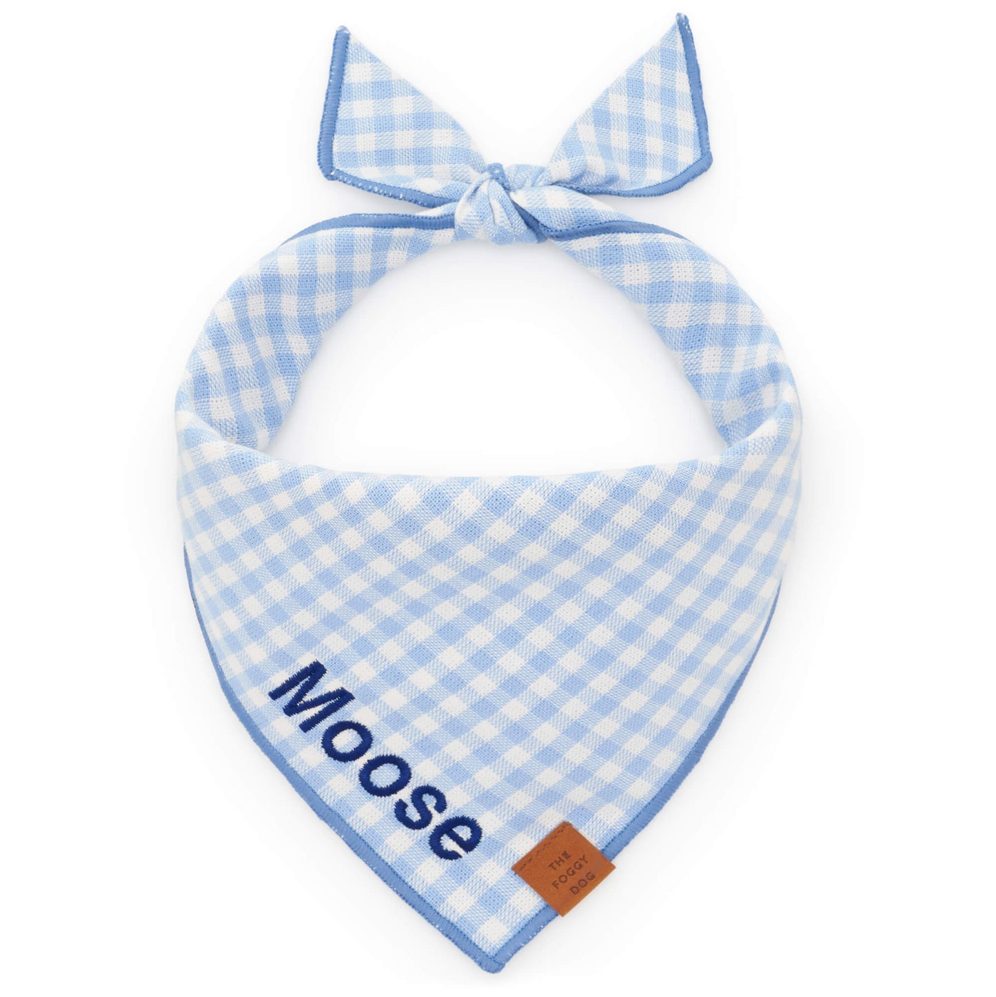 Sky Blue Gingham Dog Bandana from The Foggy Dog