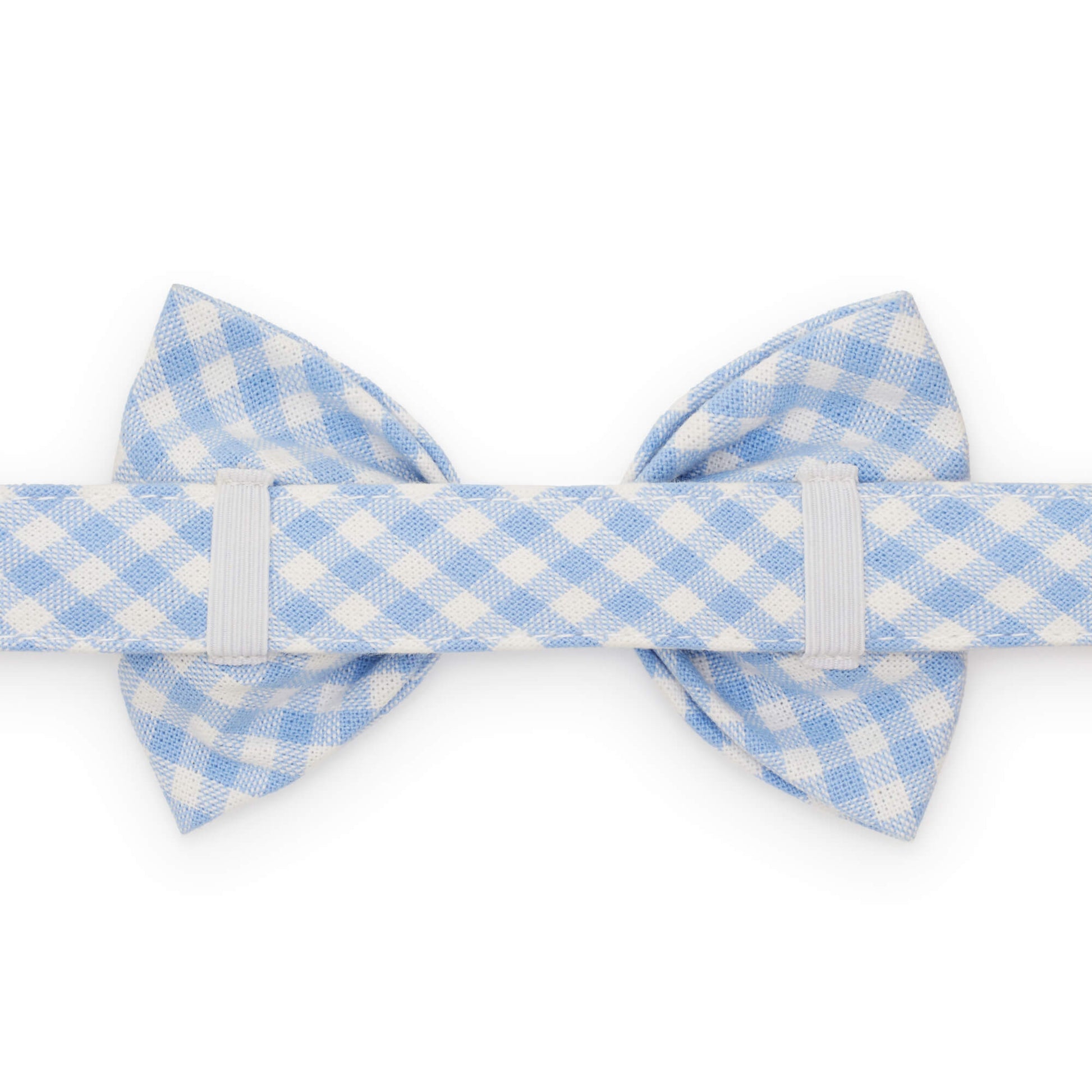 Sky Blue Gingham Bow Tie Collar from The Foggy Dog