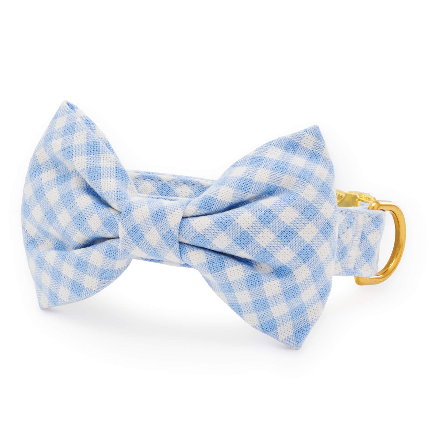 Sky Blue Gingham Bow Tie Collar from The Foggy Dog