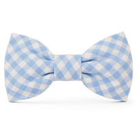 Sky Blue Gingham Dog Bow Tie from The Foggy Dog