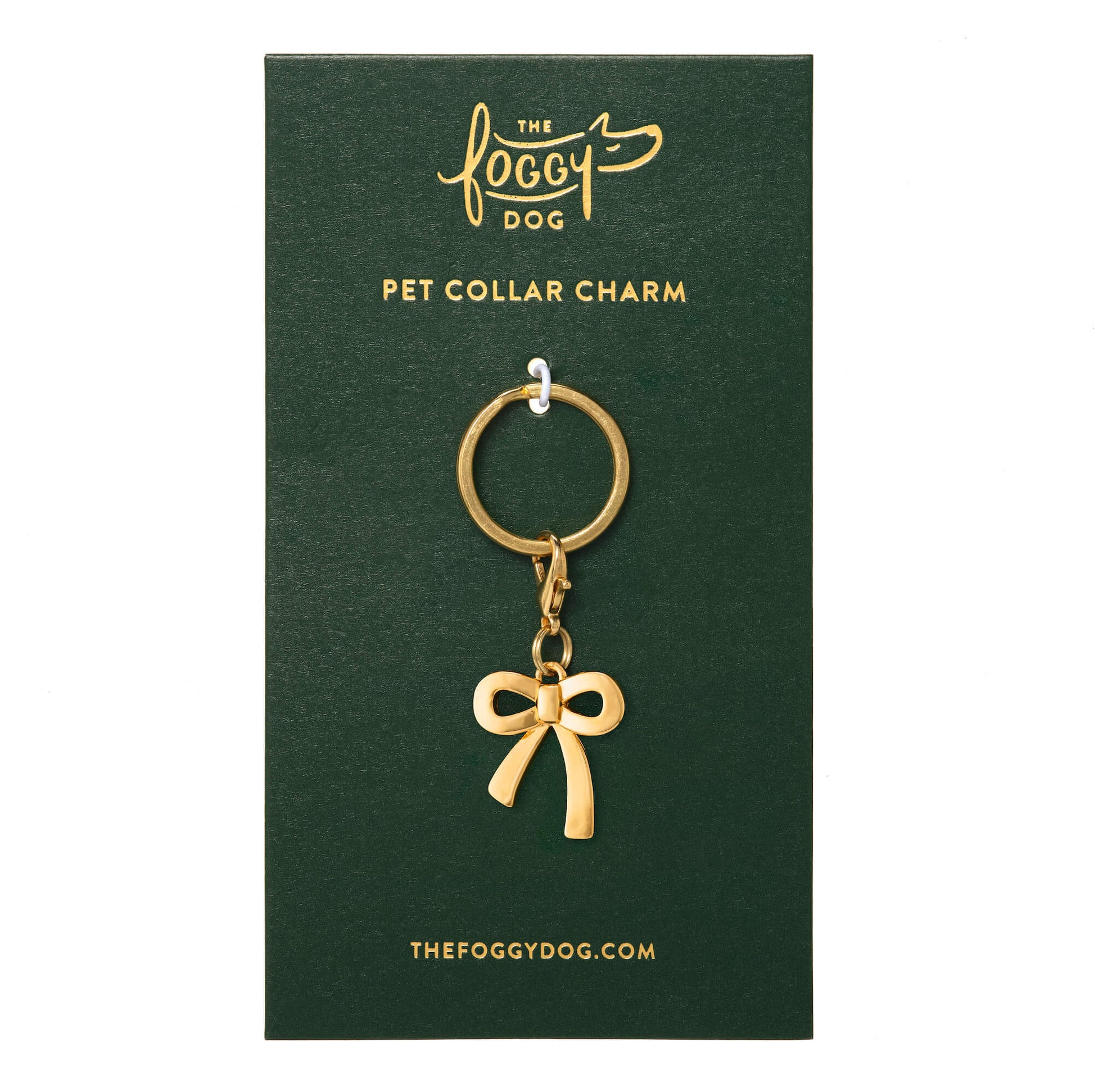 Gold Bow Collar Charm from The Foggy Dog