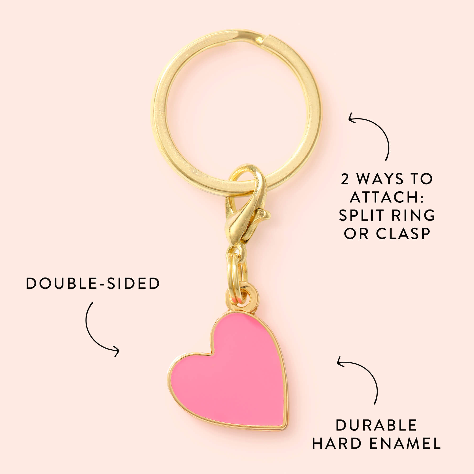 Kate Spade buy pink enamel heart keychain