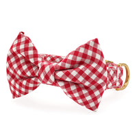 Red Gingham Bow Tie Collar from The Foggy Dog