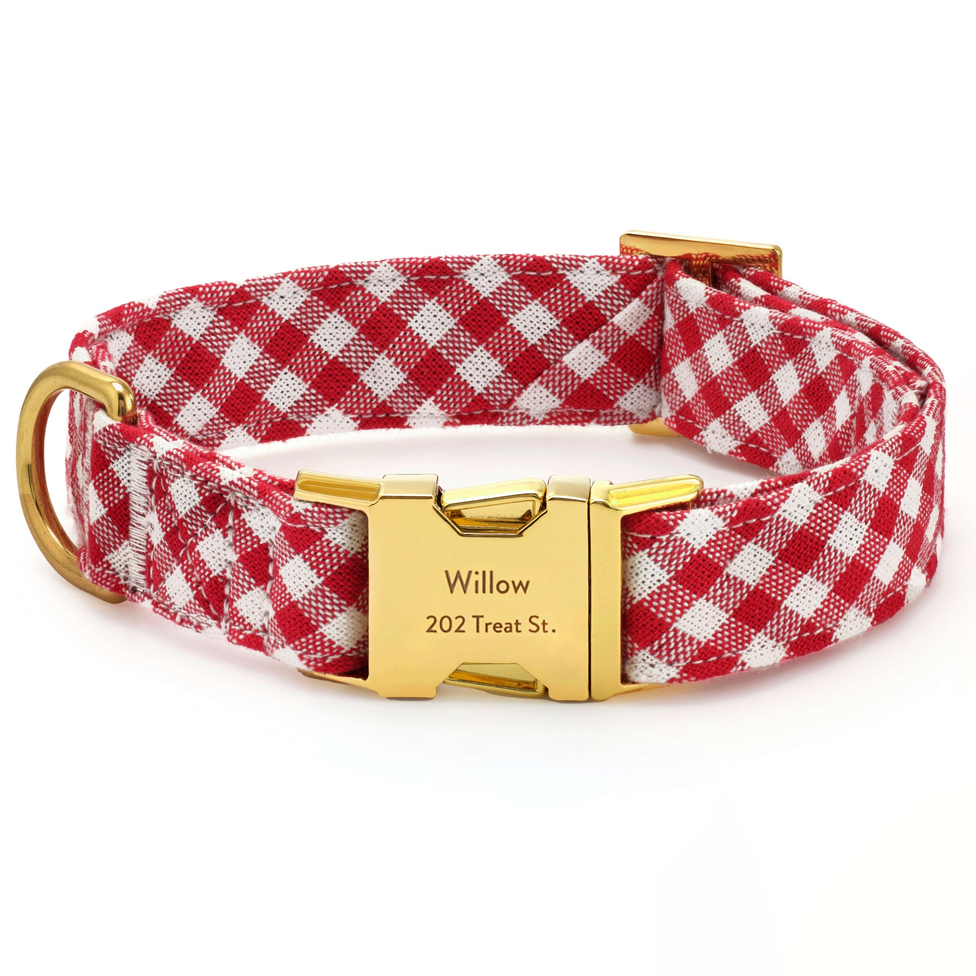 Red Gingham Dog Collar from The Foggy Dog