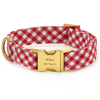 Red Gingham Dog Collar from The Foggy Dog