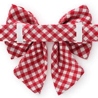 Red Gingham Lady Dog Bow from The Foggy Dog