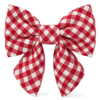 Red Gingham Lady Dog Bow from The Foggy Dog