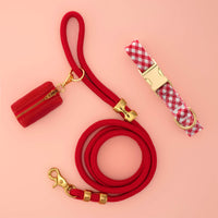 Red Gingham Collar Walk Set from The Foggy Dog