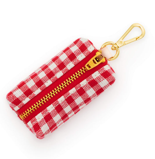 Red Gingham Waste Bag Dispenser from The Foggy Dog