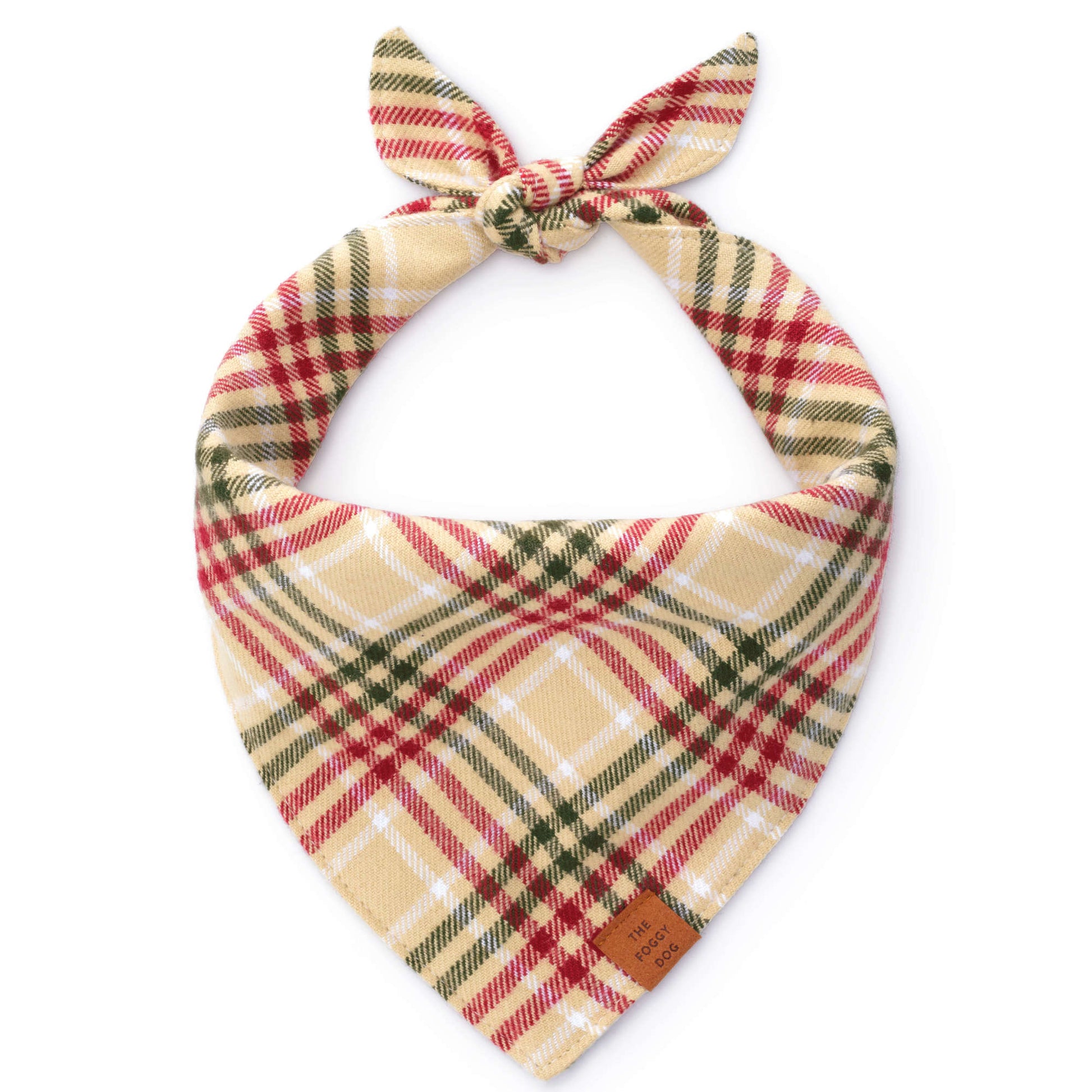 Eggnog Plaid Flannel Dog Bandana from The Foggy Dog