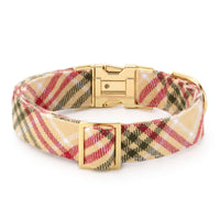 Eggnog Plaid Flannel Dog Collar from The Foggy Dog