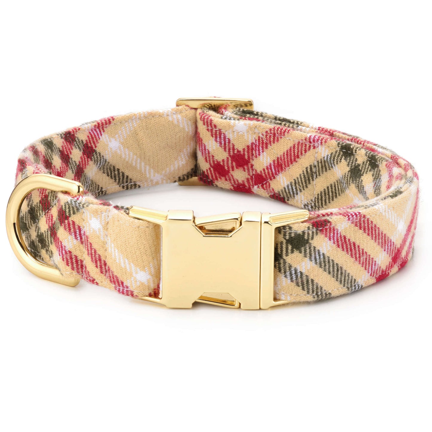 Eggnog Plaid Flannel Dog Collar from The Foggy Dog