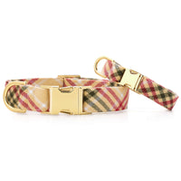 Eggnog Plaid Flannel Dog Collar from The Foggy Dog