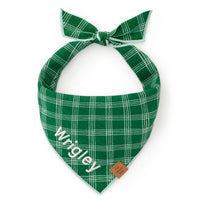 Emerald Plaid Dog Bandana from The Foggy Dog