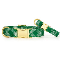 Emerald Plaid Dog Collar from The Foggy Dog