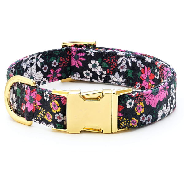 Customized Dog Collar, Adjustable Small Medium Large, Cute Girl Female  Summer Spring Pretty Designer Puppy, Floral White Daisy