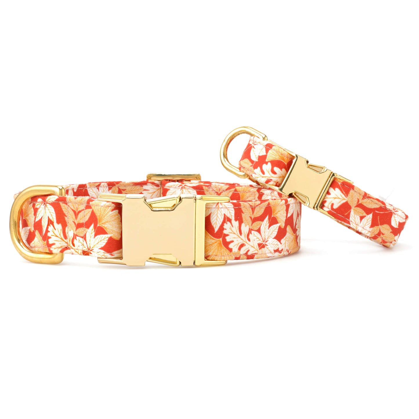 Autumn Leaves Rust Dog Collar from The Foggy Dog