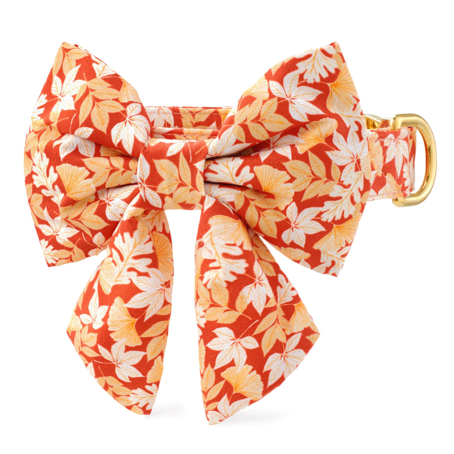 Autumn Leaves Rust Lady Bow Collar from The Foggy Dog