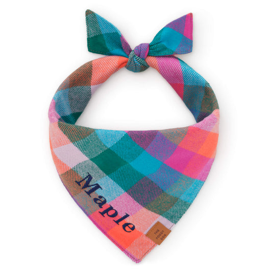 Color Pop Plaid Flannel Dog Bandana from The Foggy Dog