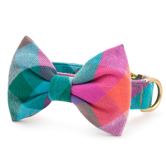 Color Pop Plaid Flannel Bow Tie Collar from The Foggy Dog