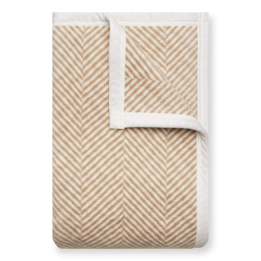 Harborview Herringbone Tan Dog Blanket from The Foggy Dog