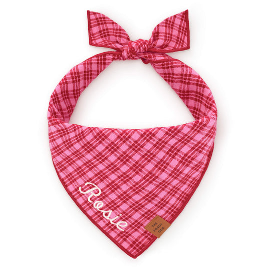 Heather Taylor Home x TFD Katherine Plaid Valentine Bow Bandana from The Foggy Dog