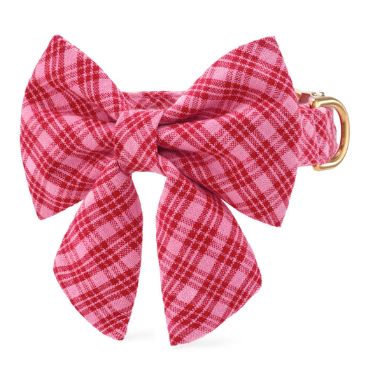 Heather Taylor Home x TFD Katherine Plaid Valentine Lady Bow Collar from The Foggy Dog