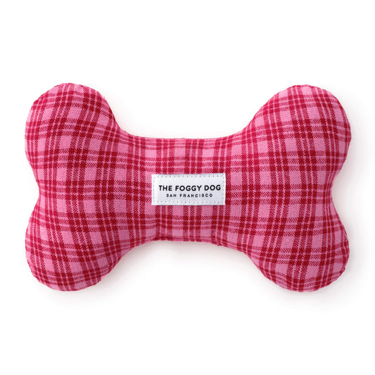 Heather Taylor Home x TFD Katherine Plaid Valentine Dog Squeaky Toy from The Foggy Dog