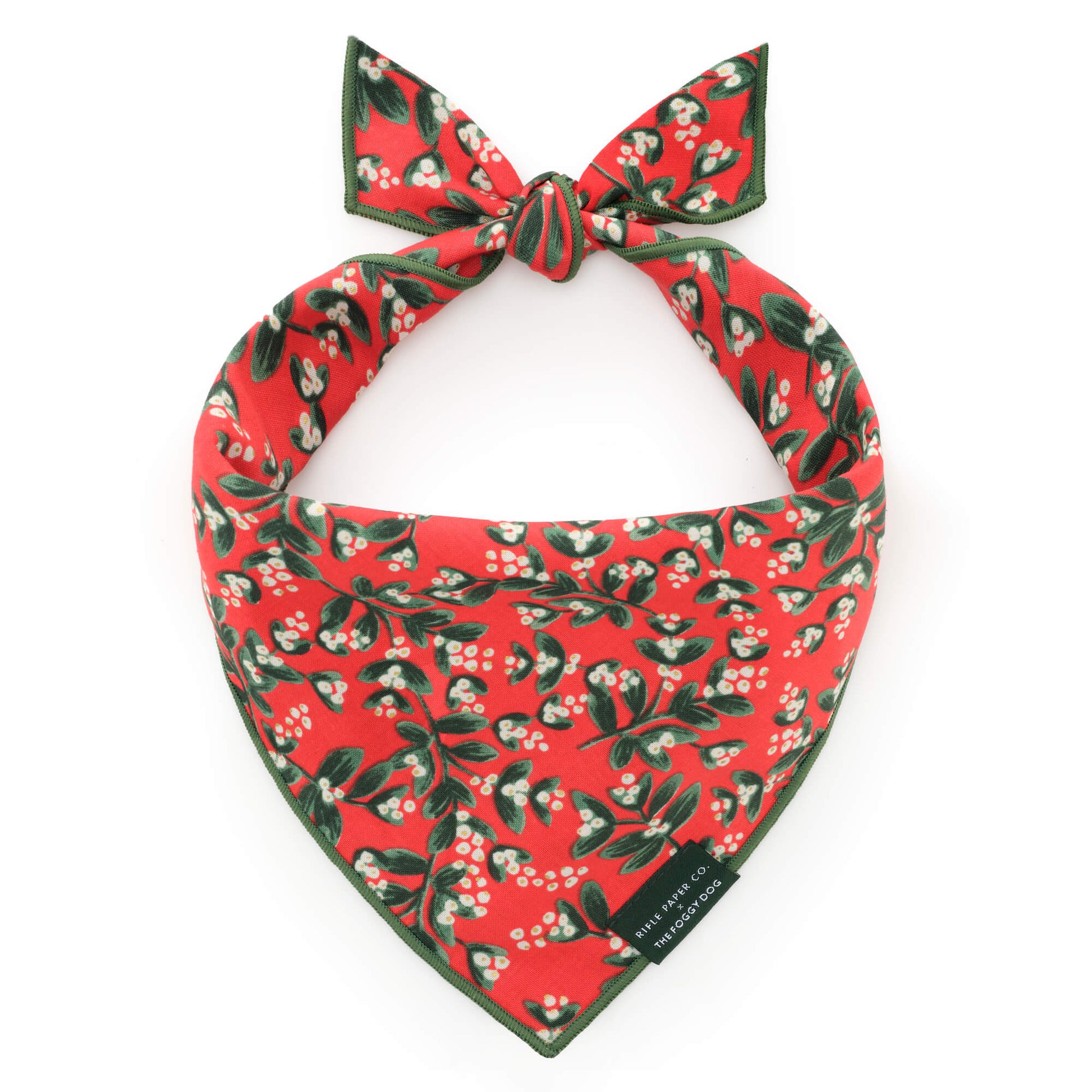 Rifle Paper Co. x TFD Mistletoe Dog Bandana from The Foggy Dog