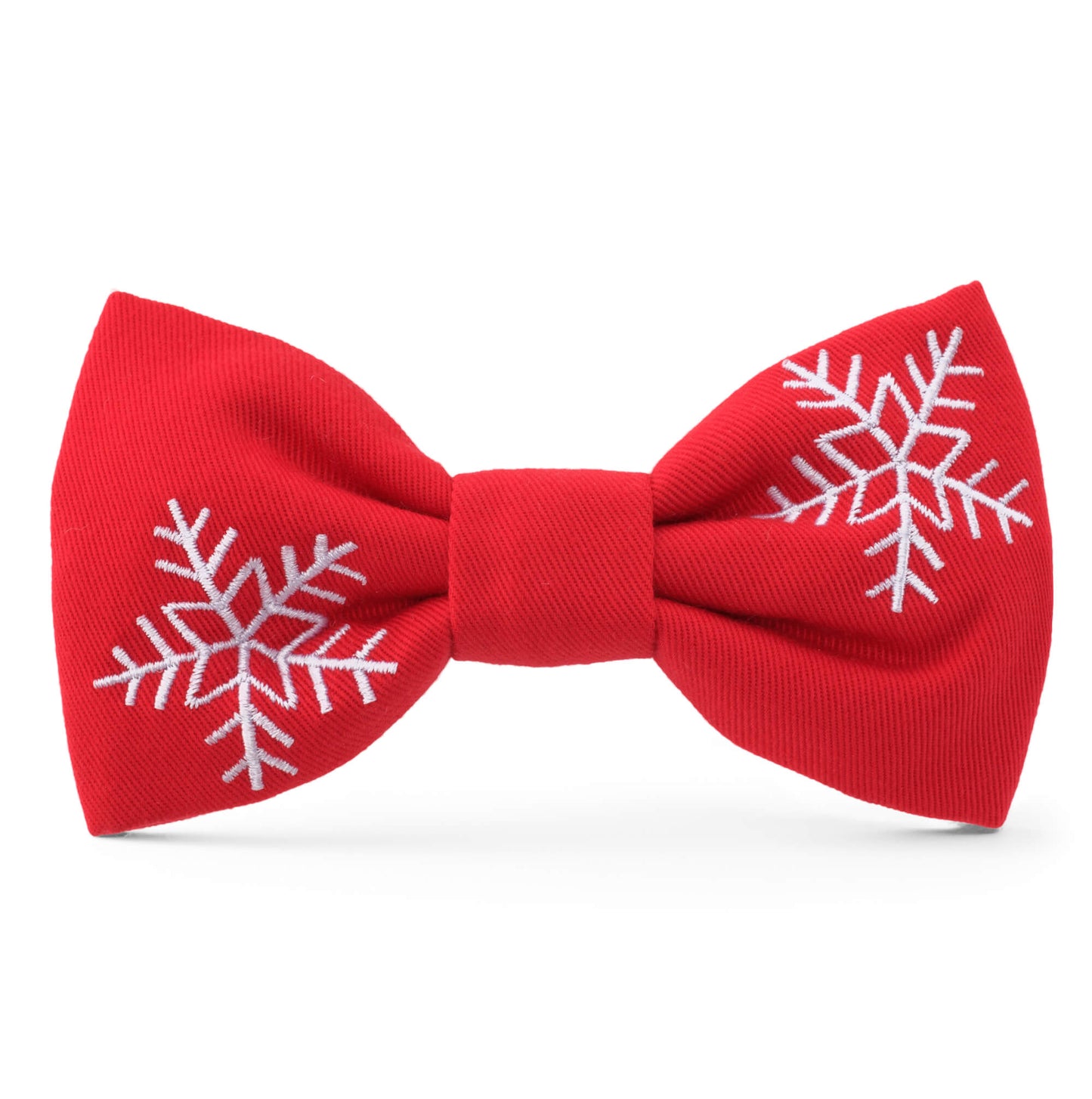 Snowflakes Embroidered Dog Bow Tie