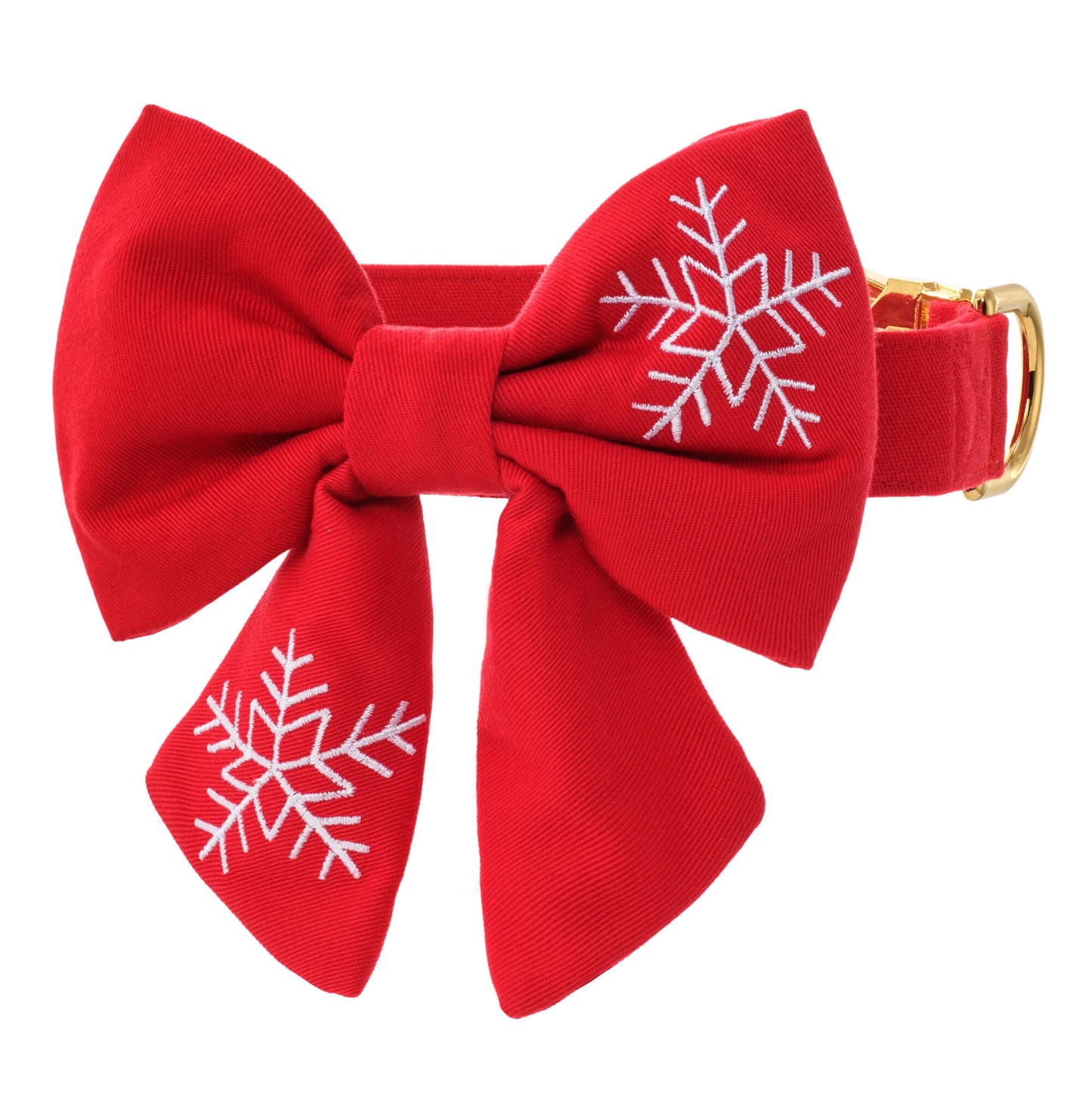 Snowflakes Embroidered Lady Bow Collar