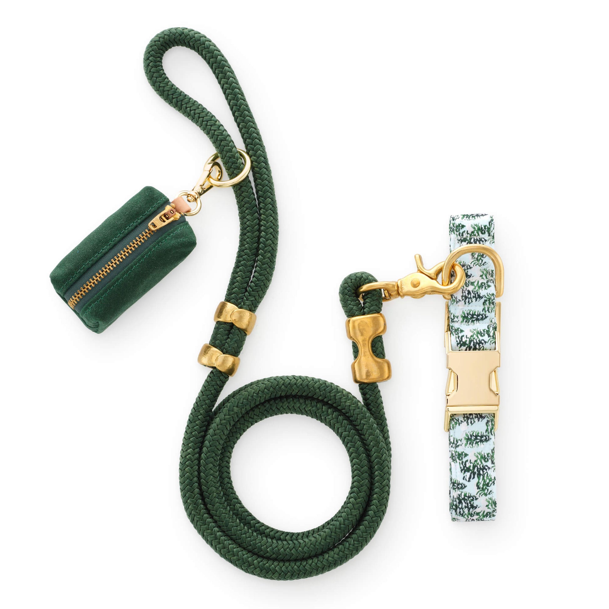 Gray Malin x TFD Snowy Pines Collar Walk Set from The Foggy Dog