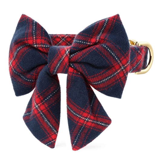 Kingston Plaid Flannel Lady Bow Collar from The Foggy Dog