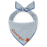 Lake Blue Stripe Dog Bandana from The Foggy Dog