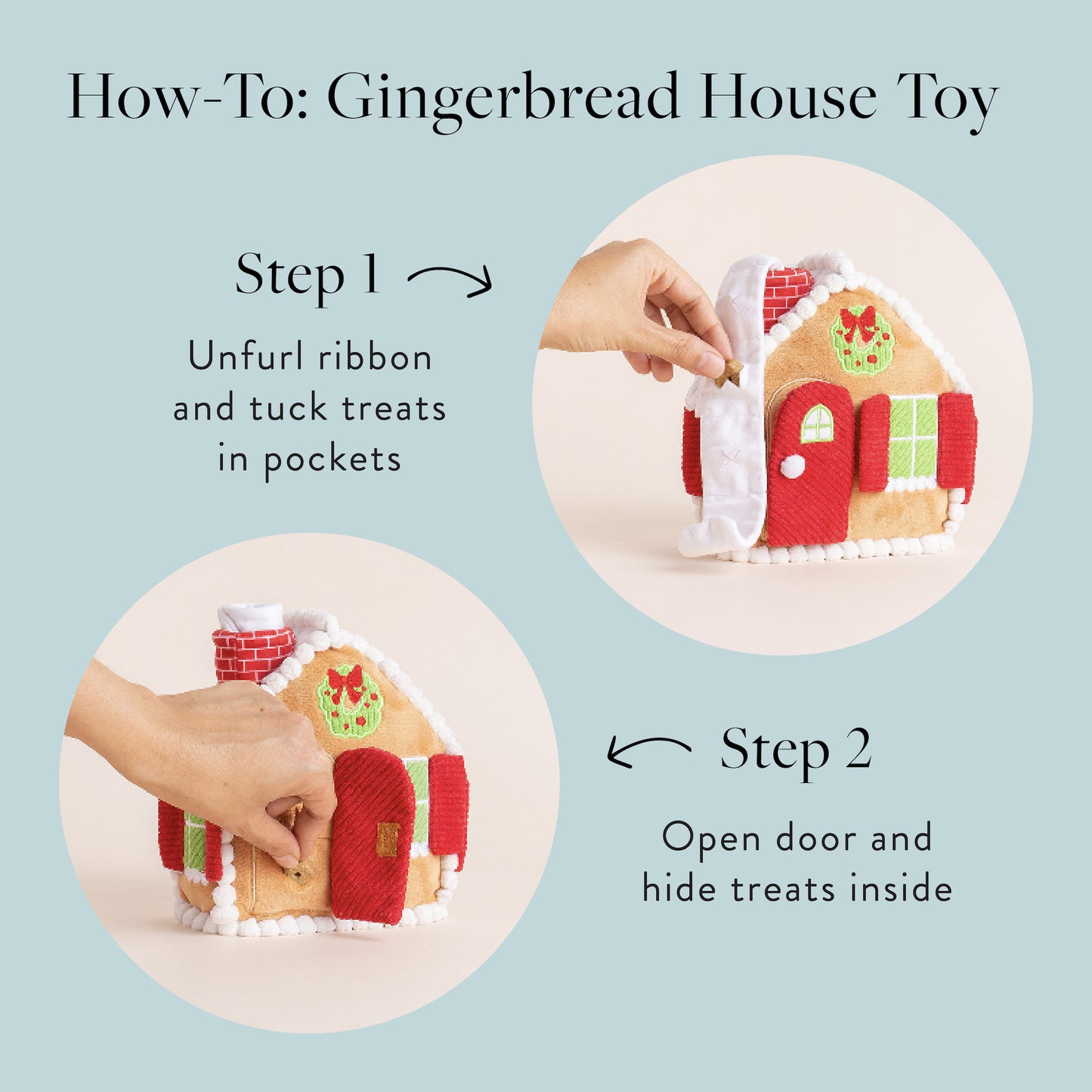 Gingerbread House Interactive Snuffle Dog Toy