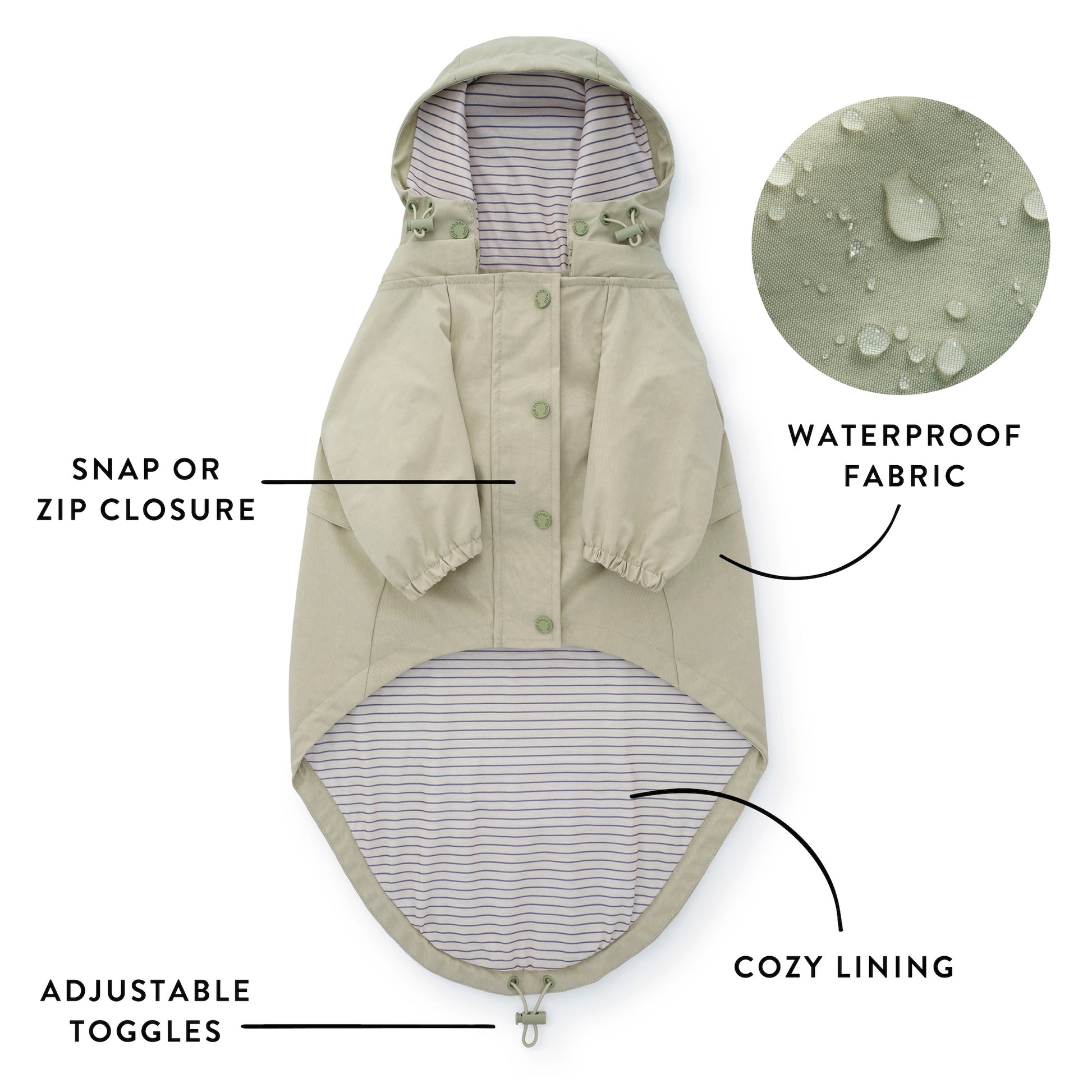 Sage Dog Raincoat from The Foggy Dog