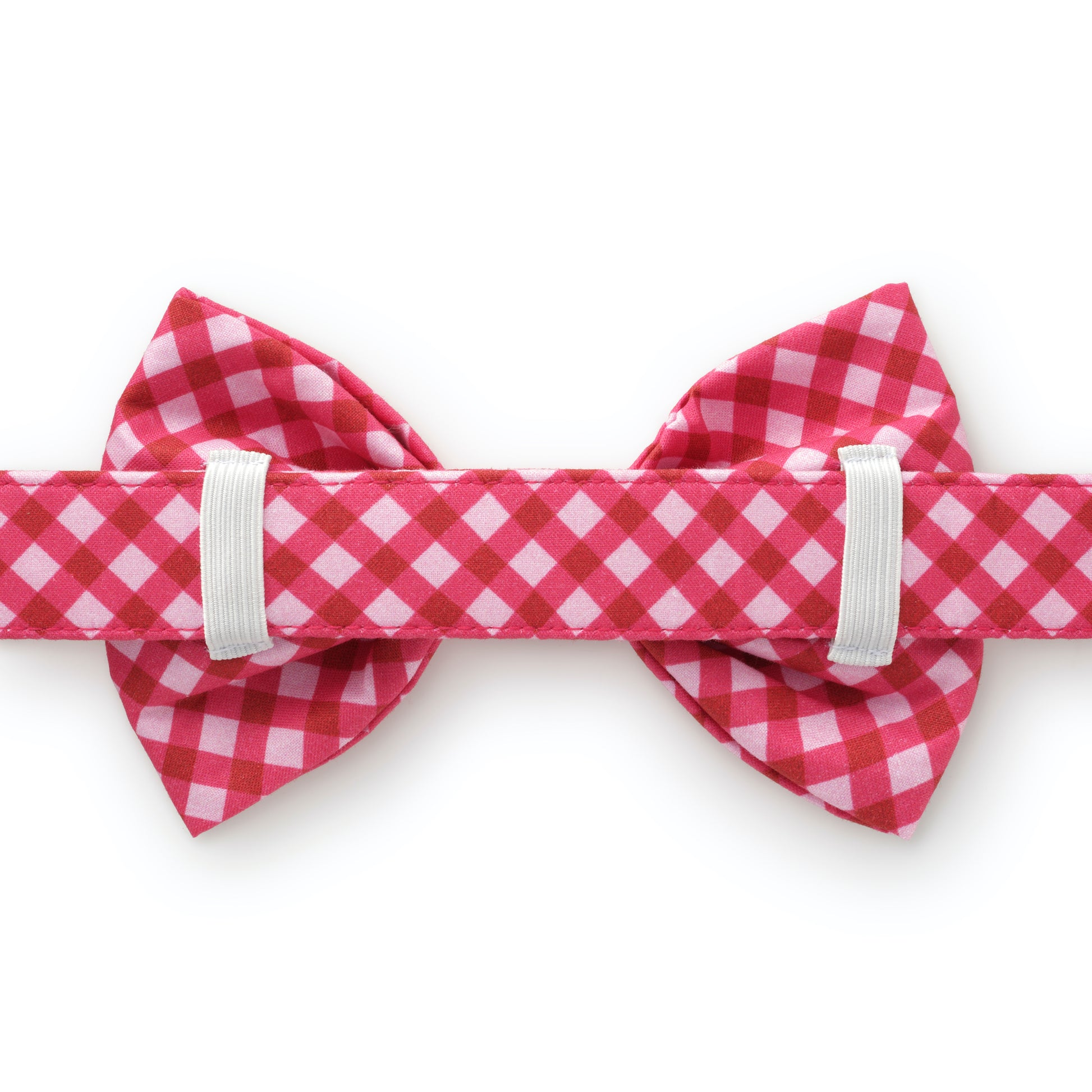 Raspberry Gingham Bow Tie Collar from The Foggy Dog