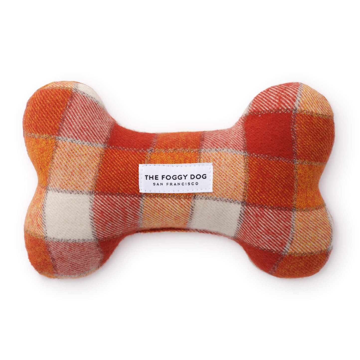 Pumpkin Spice Plaid Flannel Dog Squeaky Toy